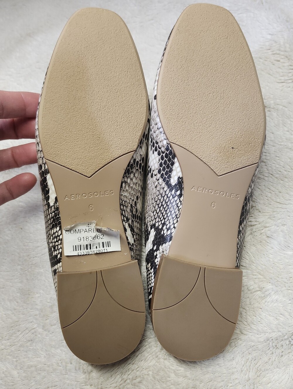 • Aerosoles Mya Leather Mules Women's 6M Slip On Snake Print OrthoLite Cushion - Picture 8 of 8